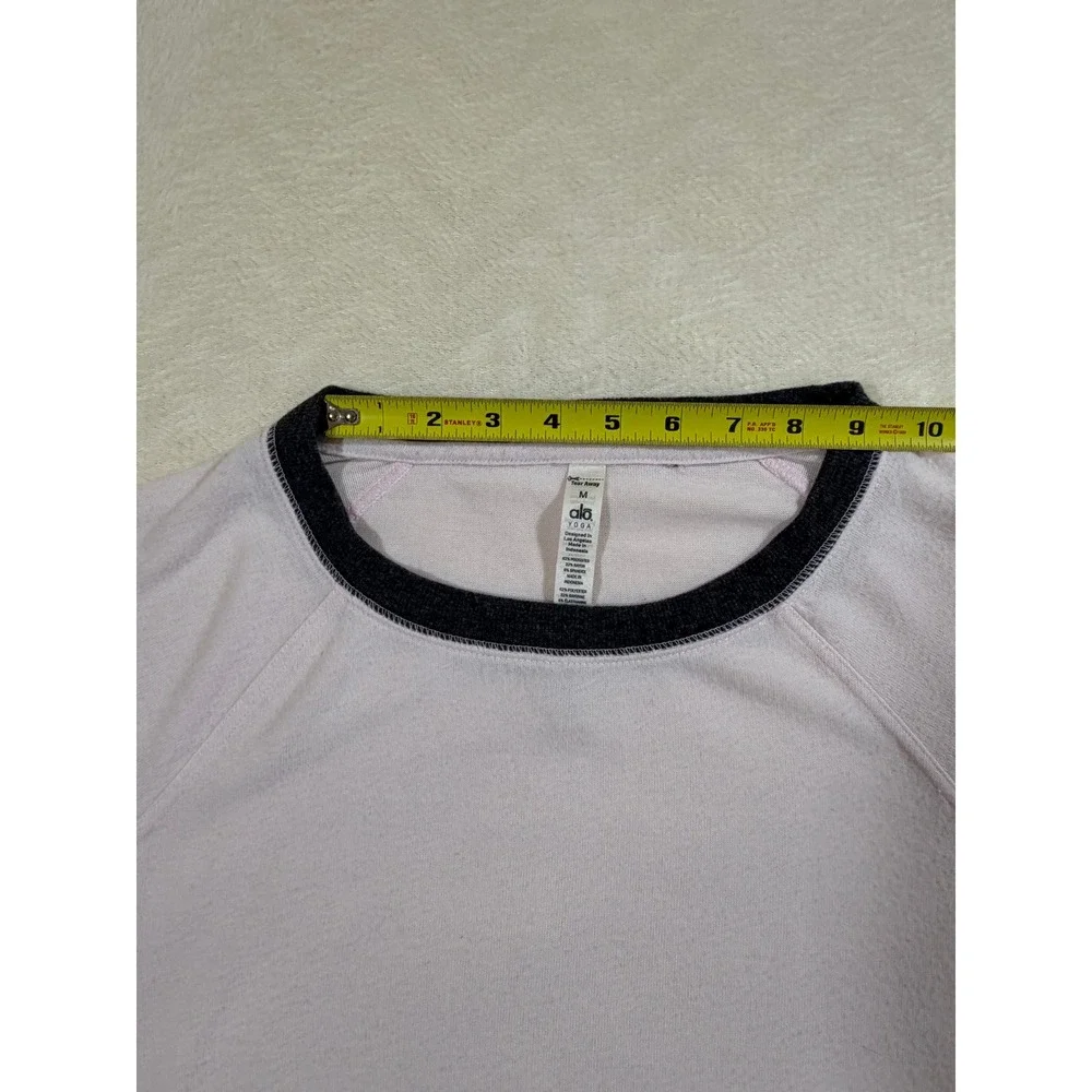 RARE Alo Yoga Double Take Raglan Sweatshirt Size M 2015 Two-Tone Pink Grey